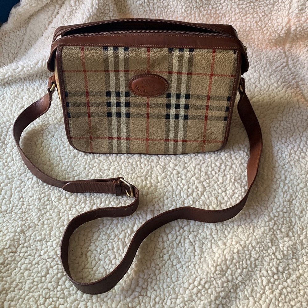 Burberry Tan and Brown Check Crossbody Bag - Well Loved